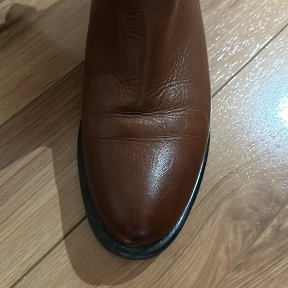 Beautiful leather ankle boots, dark caramel colour - Picture 3 of 7